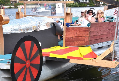 The Troio family rides in their first-place entry: “Chitty Chitty Bang Bang.”